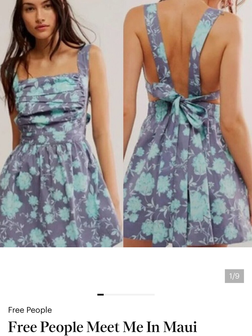 Free People Floral Dress in Teal and Slate